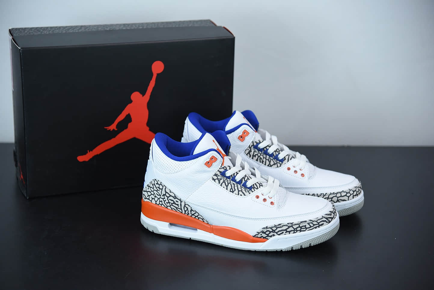乔丹Air Jordan 3 Knicks 尼克斯白橙蓝实战篮球鞋纯原版本 货号：136064-148