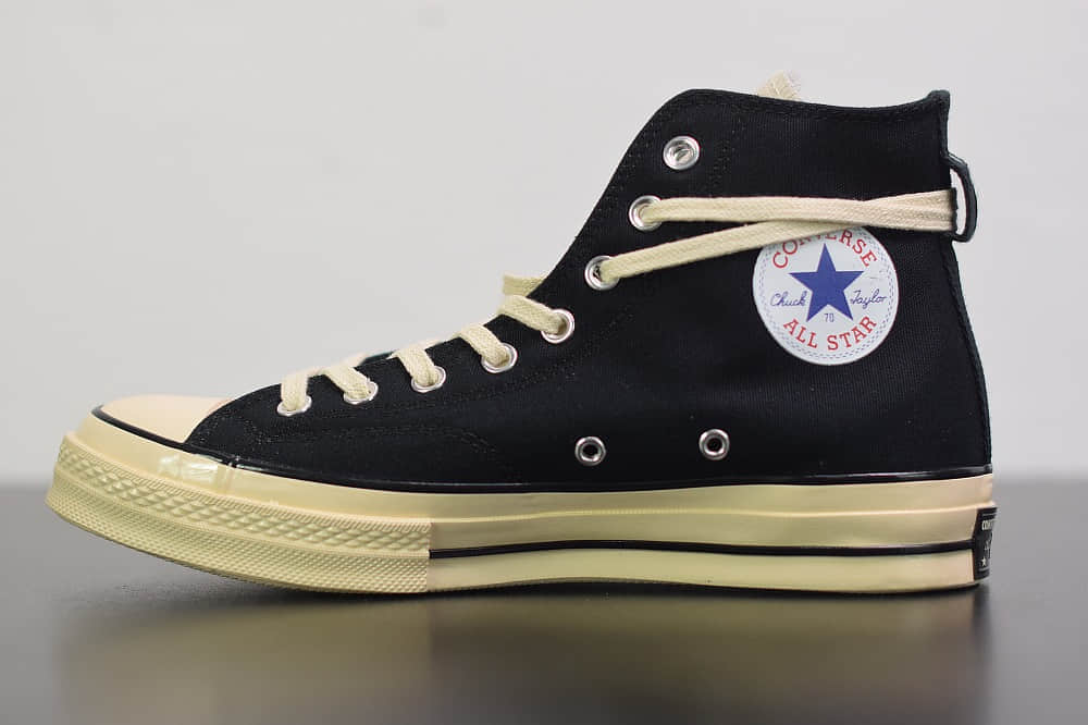 匡威Fear of God ESSENTIALS x Converse Chuck Taylor All Star 1970sGrey复刻高帮黑米白”帆布硫化板鞋“纯原版本 货号：167954C