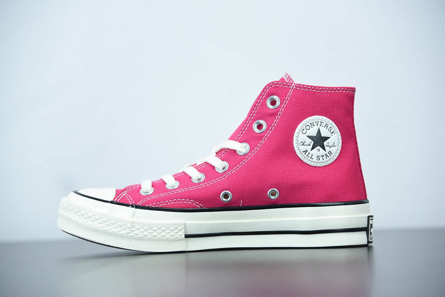 匡威Converse 1970S三星标玫红高帮女款帆布鞋纯原版本 货号:161442C