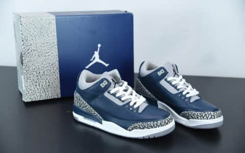 乔丹Air Jordan 3 “Midnight Navy” 午夜蓝爆裂纹配色篮球鞋纯原版本 货号：CT8532-401