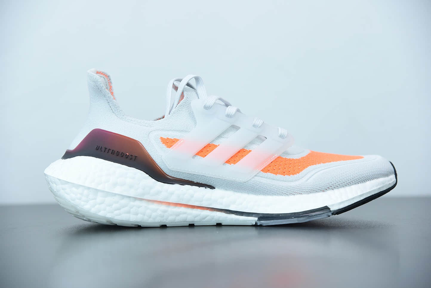 阿迪达斯 Adidas ultra boost 2021系列白橙配色袜套式针织鞋面休闲运动慢跑鞋纯原版本 货号:FY0375