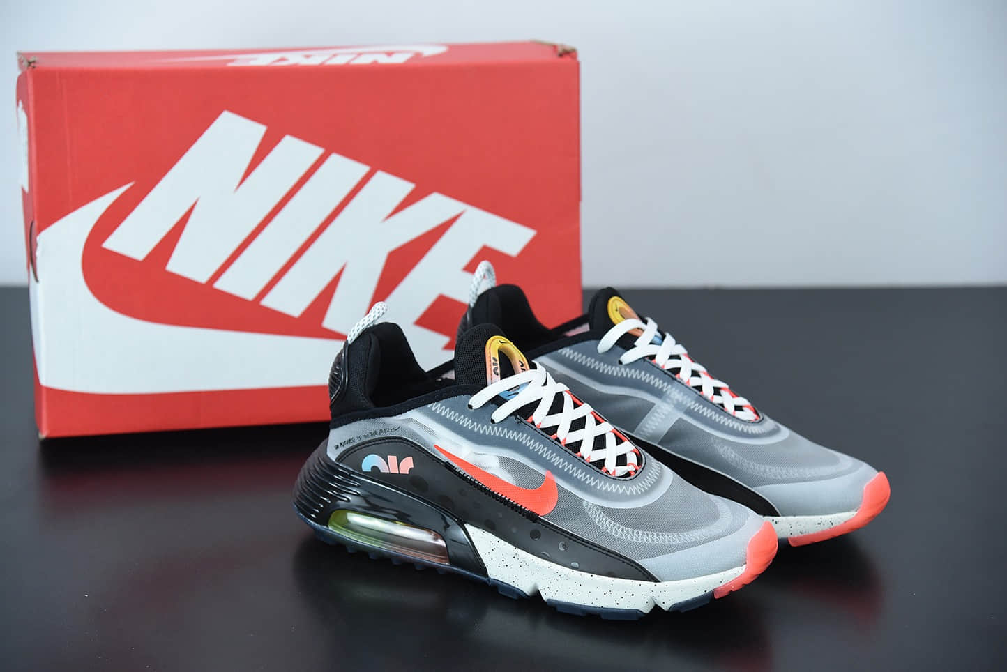 耐克Nike Air Max 2090灰红半掌气垫跑步鞋纯原版本 货号:DD8497-160
