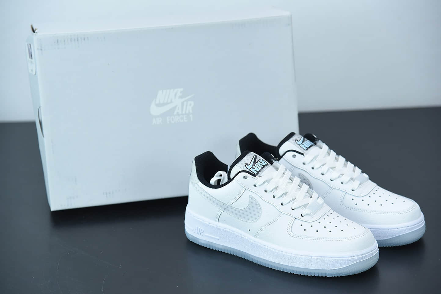 耐克Nike Air Force 1白灰裸眼3D空军一号低帮休闲运动板鞋纯原版本 货号:CW5909-100