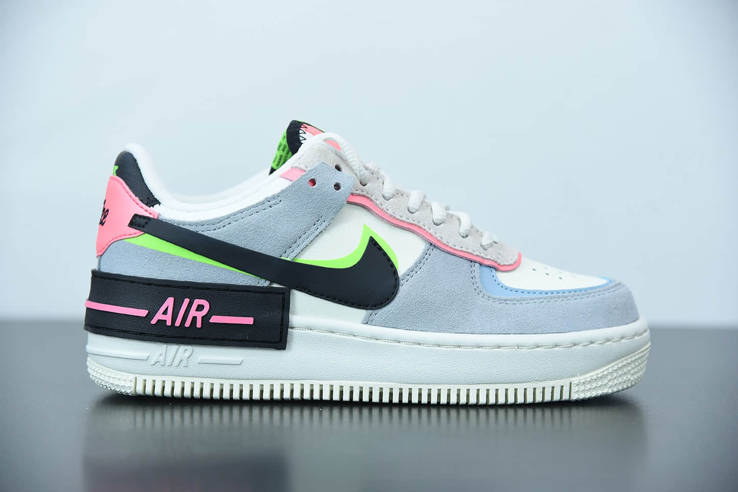 耐克 Nike Air Force 1 Shadow 蓝粉绿解构系列空军一号马卡龙低帮运动休闲板鞋纯原版本 货号：CU8591-101