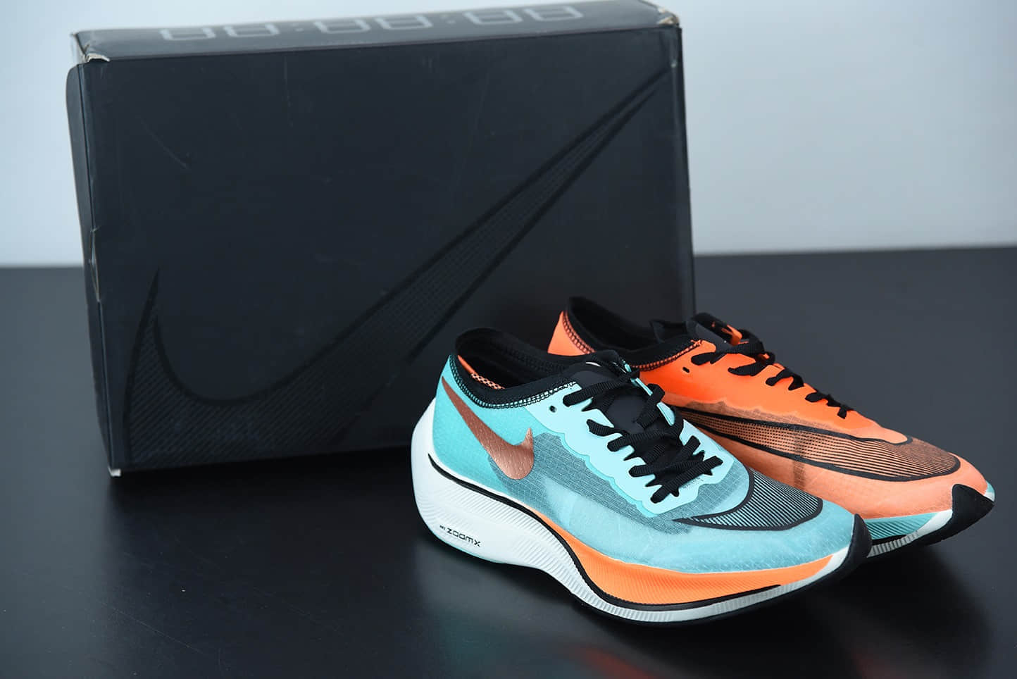 耐克 Nike Zoom X Vaporfly Next% 马拉松蓝橙鸳鸯半透明网纱疾速跑鞋纯原版本 货号:CD4553-300
