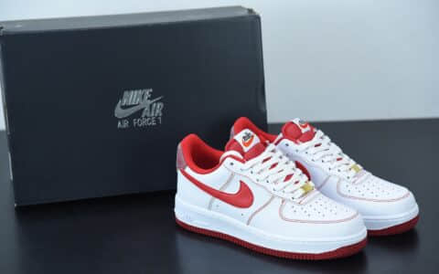 耐克 NIKE AIR FORCE 1'07 白红缝线空军一号低帮休闲板鞋纯原版本 货号:DA8478-101