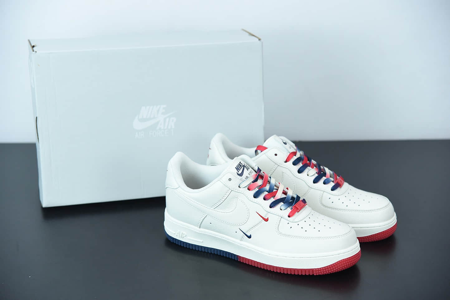 耐克 Nike Air Force 1 Low '07 米红蓝‘’洛杉矶快船‘’城市限定低帮空军一号休闲板鞋纯原版本 货号:CT1989-102