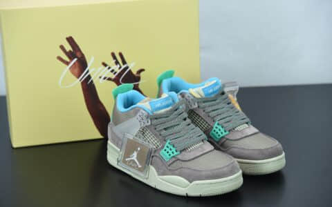乔丹Jordan UNION x Air Jordan 4 Taupe Haze黑洛杉矶联盟灰褐低帮篮球鞋纯原版本 货号：DJ5718-242