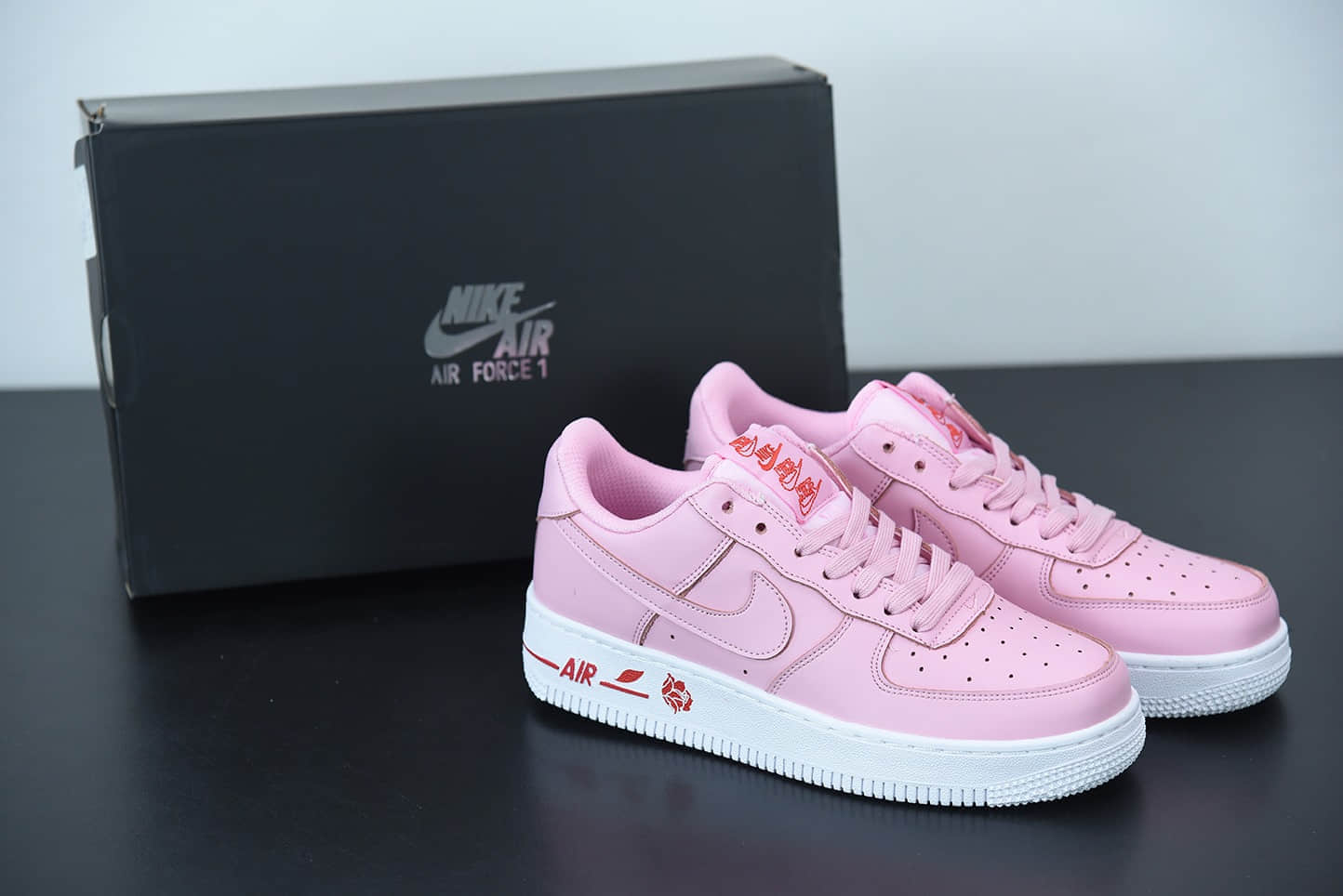 耐克Nike Air Force 1´07PinkRed Rose粉色粉玫瑰空军一号经典低帮百搭休闲运动板鞋纯原版本 货号：CU6312-600