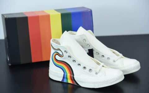 匡威Converse Pride Chuck 70 彩虹色高帮时尚百搭帆布鞋纯原版本 货号:170821C