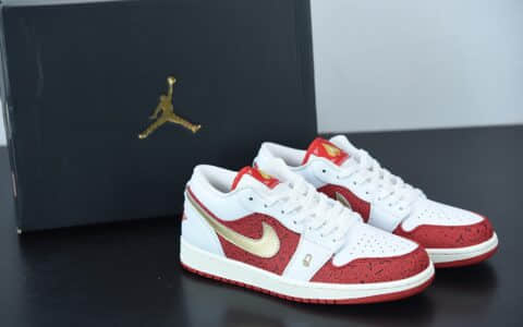 乔丹Air Jordan 1 Low AJ1白红金扑克低帮篮球鞋纯原版本 货号：DJ5185-100