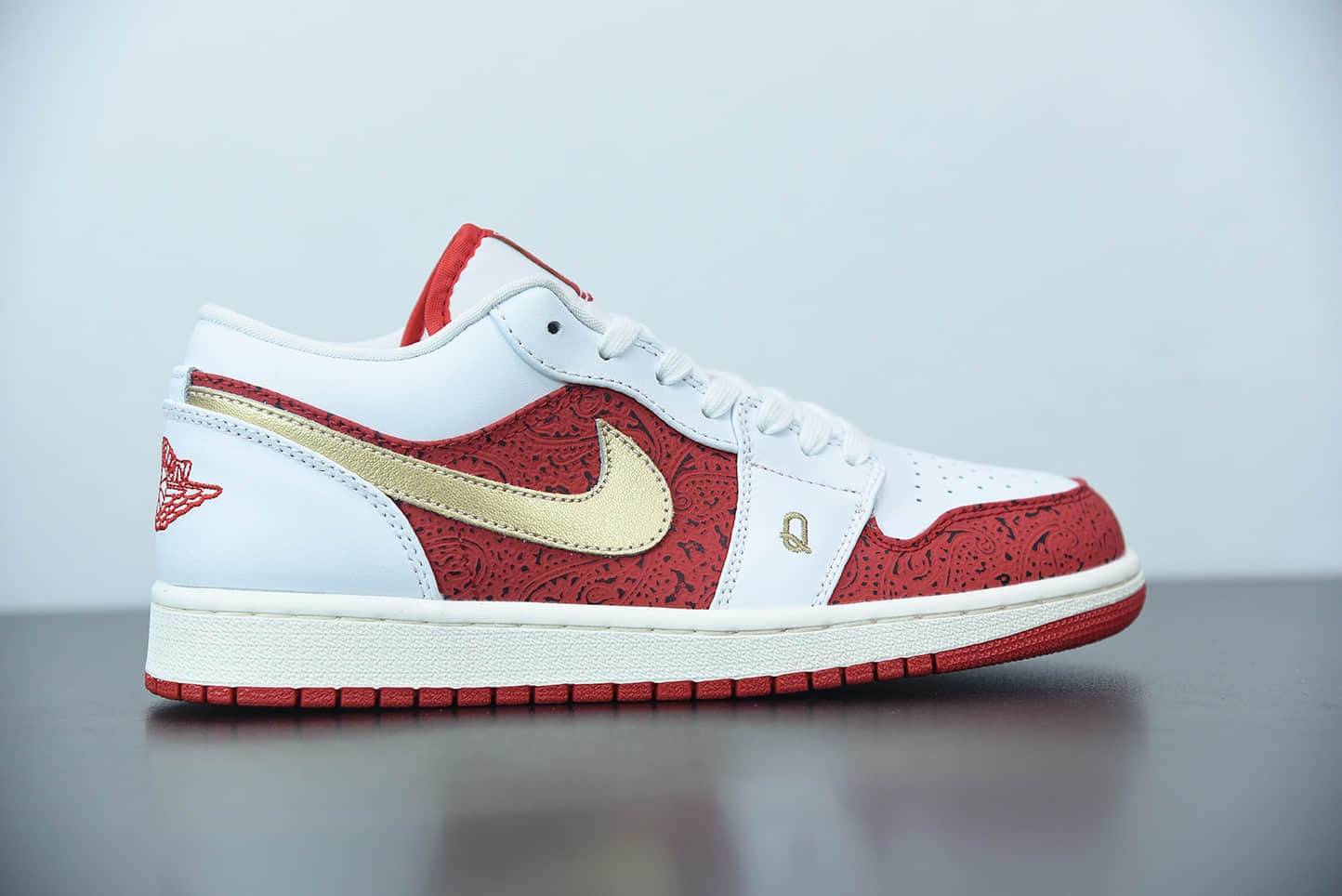 乔丹Air Jordan 1 Low AJ1白红金扑克低帮篮球鞋纯原版本 货号：DJ5185-100