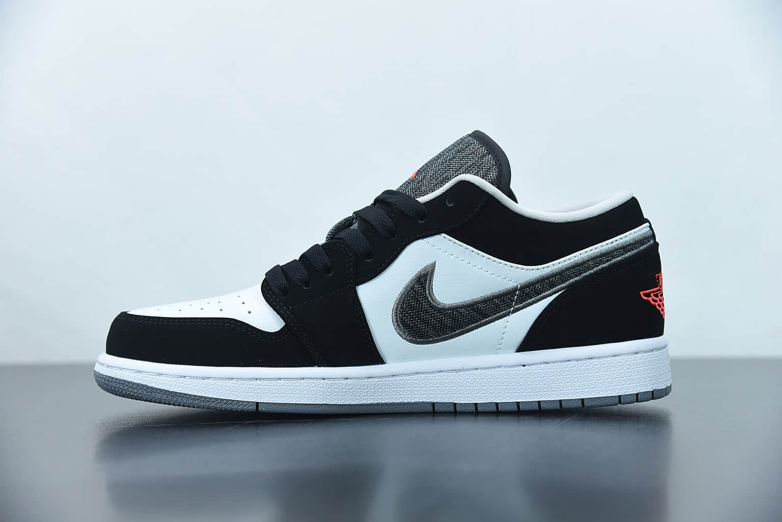 乔丹Air Jordan 1 Retro LowBlack Infrared黑白红深灰帆布钩子低帮经典复古文化休闲运动篮球鞋纯原版本 货号：553558-029