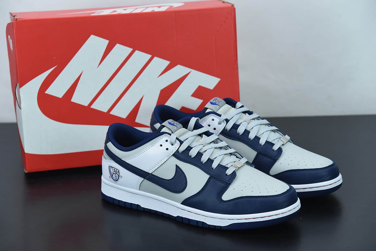 耐克NBA x Nike Dunk Low EMB NBA 75周年蓝网联名低帮休闲板鞋纯原版本 货号:DD3363-001