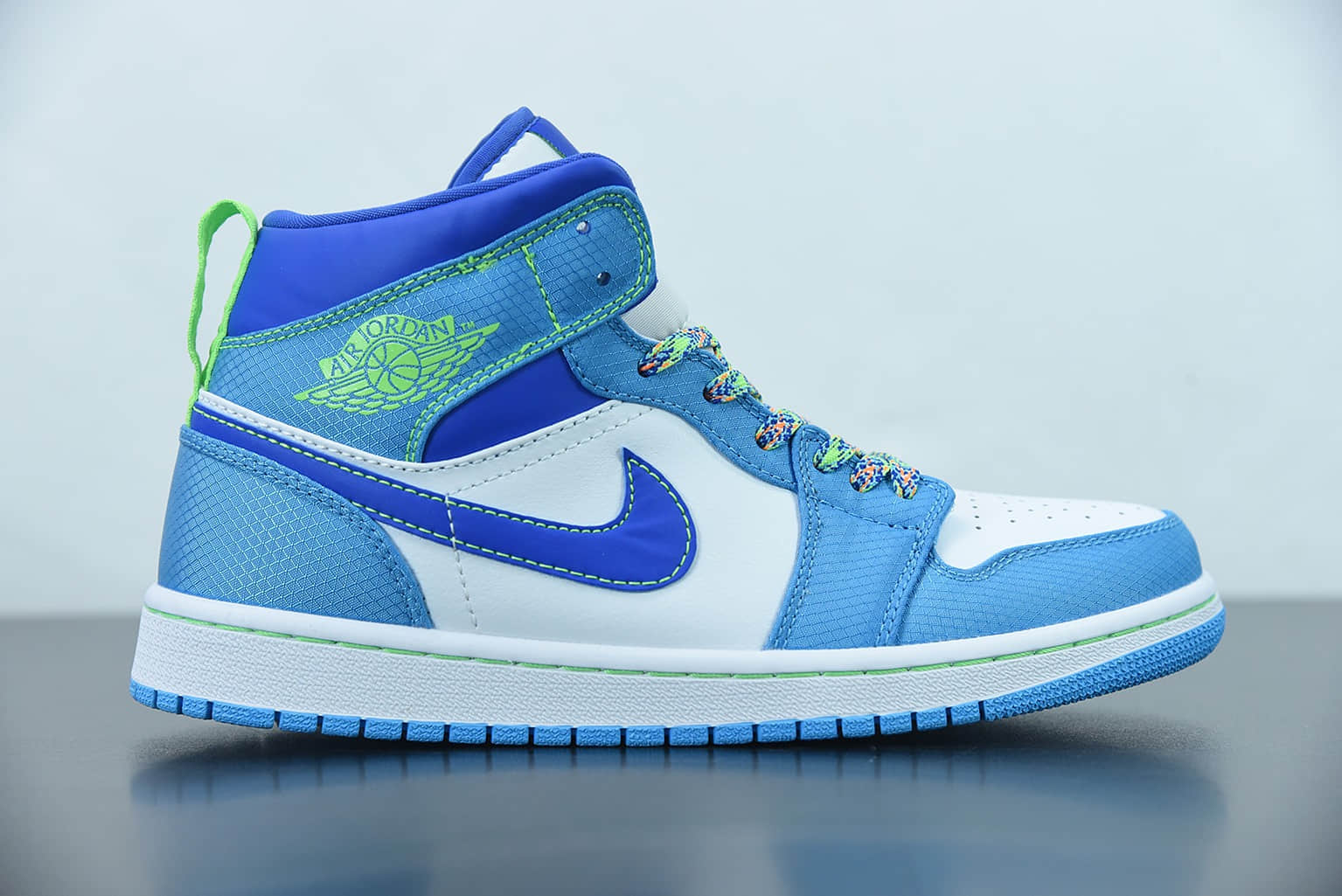 乔丹Air Jordan 1 Mid GS AJ1 蓝绿湖水绿中帮文化篮球鞋纯原版本 货号:DA8010 400