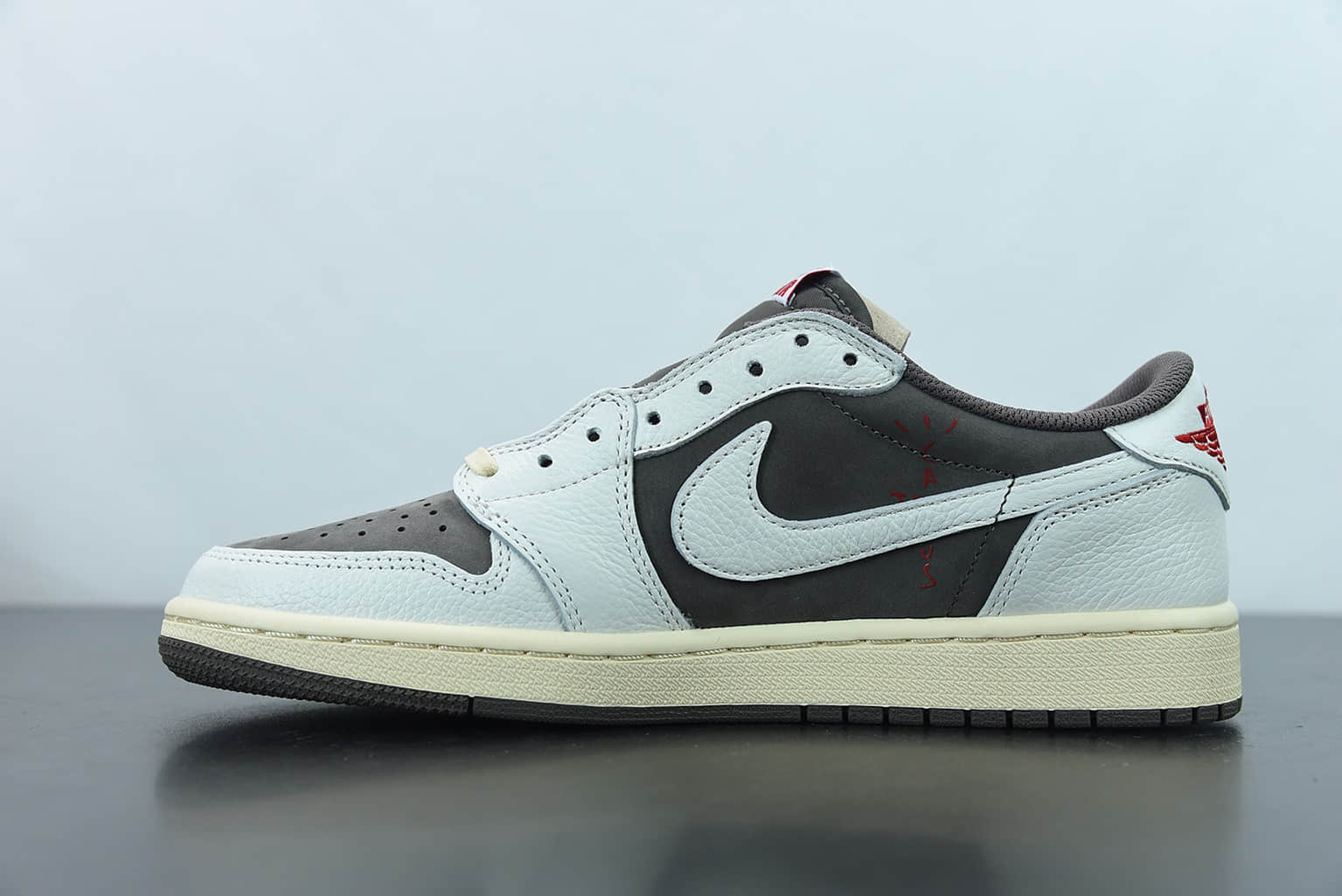 乔丹Travis Scott x Air Jordan 1 Low AJ1 乔丹1代白摩卡倒钩低帮篮球鞋TS联名纯原版本 货号：DM7866-162
