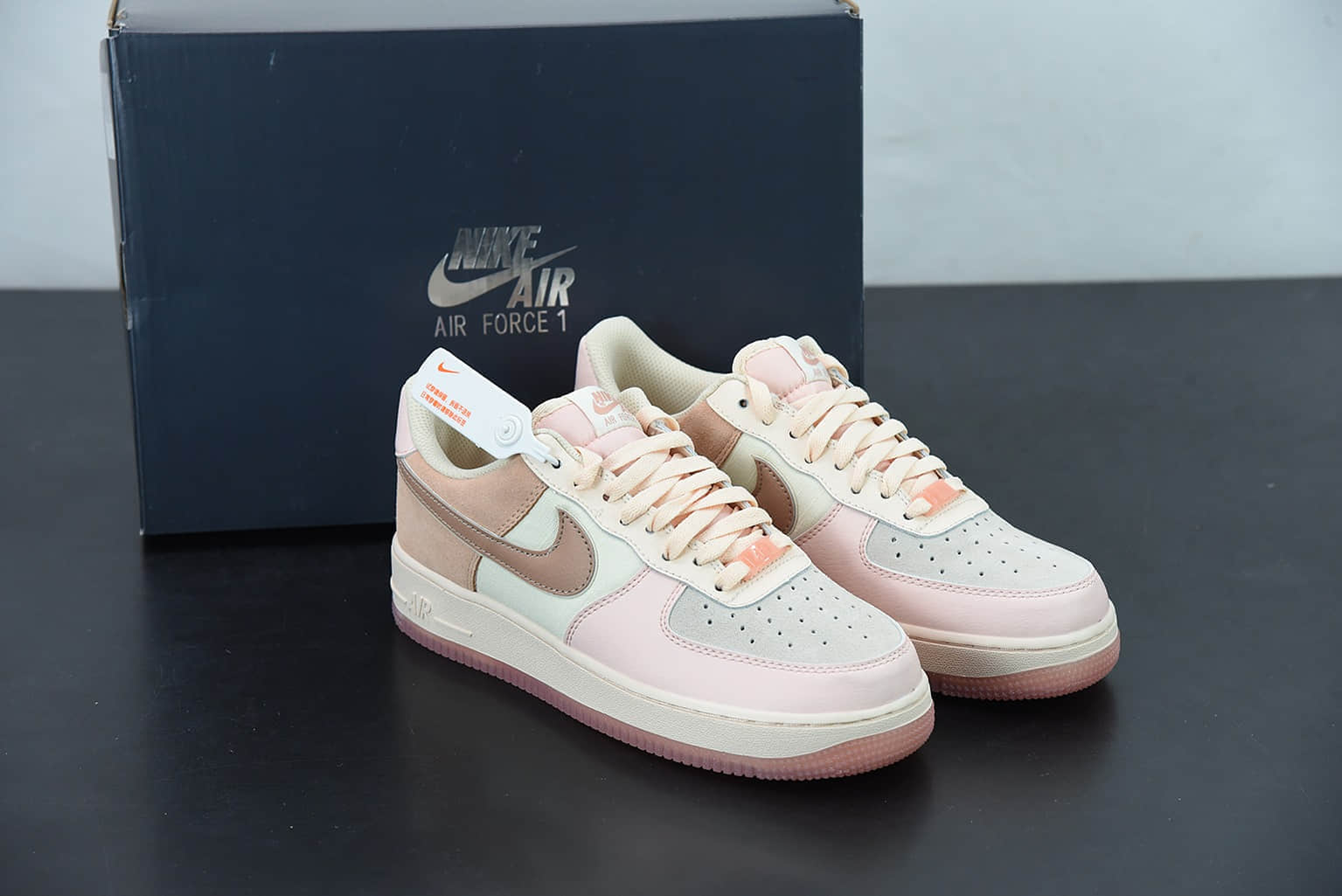 耐克Nike Air Force 1 Low 粉棕水晶底 空军一号低帮运动休闲板鞋纯原版本 货号:896185-603
