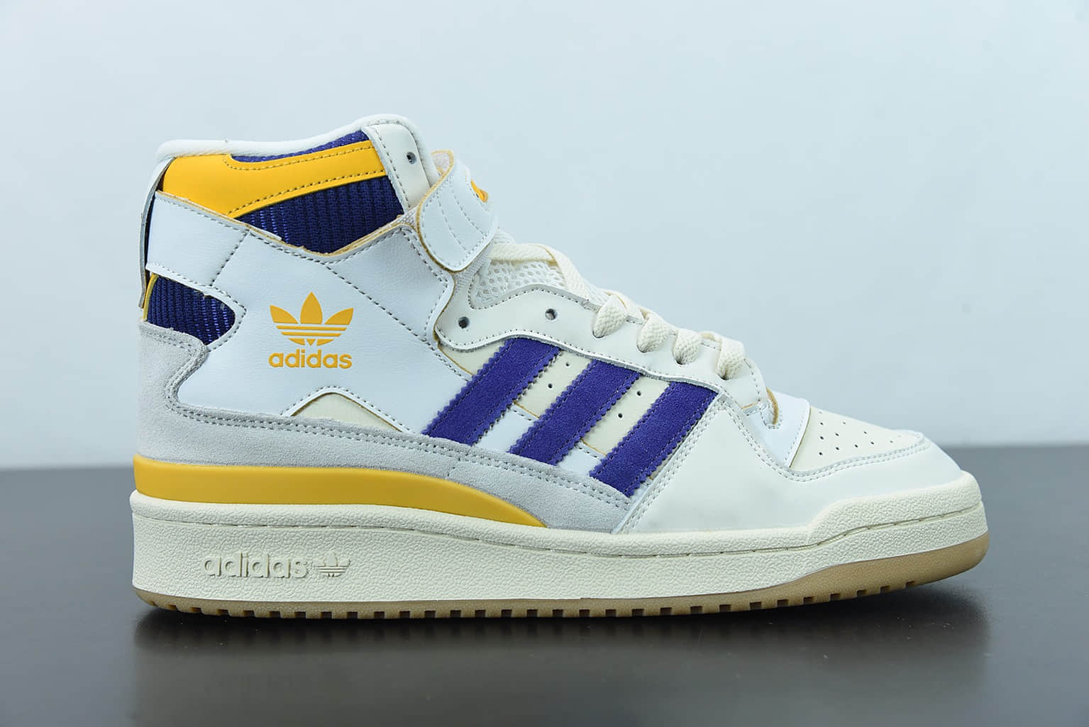 阿迪达斯 Adidas Originals Forum 84 High “Champions” 紫金湖人魔术贴高帮复古系带百搭休闲运动板鞋纯原版本 货号:GX9054