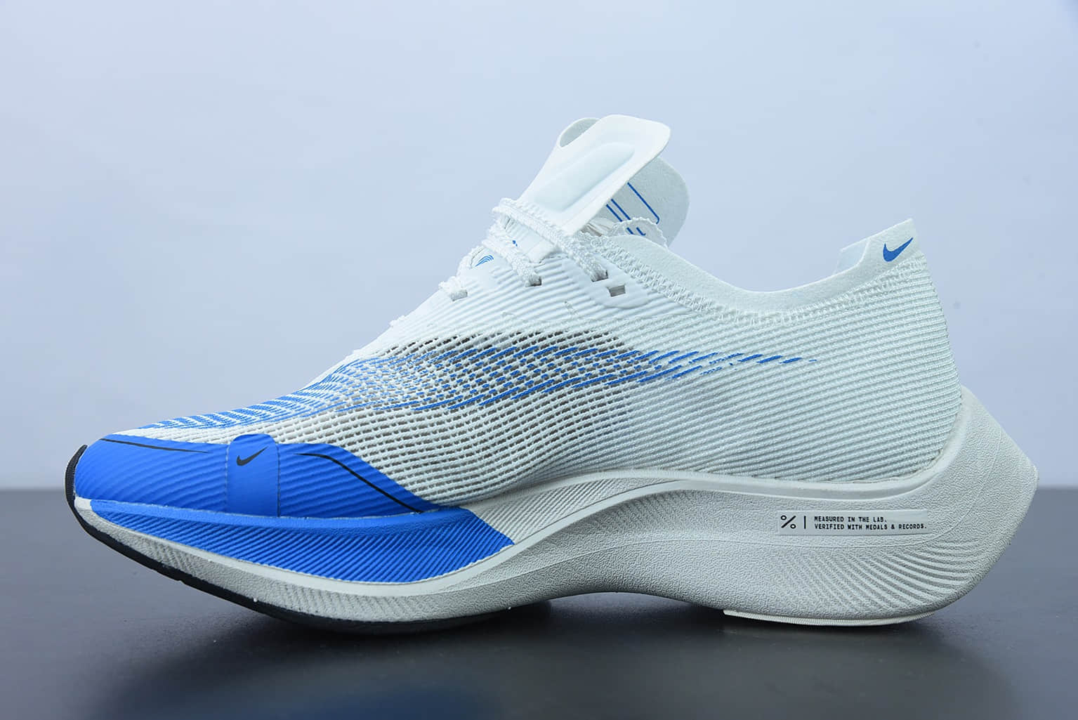耐克 Nike ZoomX Vaporfly NEXT% 2 马拉松白蓝针织面透气运动跑鞋纯原版本 货号:CU4111-102