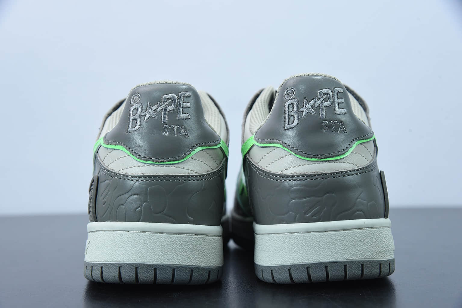 Human Made Bape Sta Sk8 To Nigo 潮流教父Nigo品牌灰绿色猿人头经典滑板百搭休闲运动板鞋纯原版本 货号:1G70191034