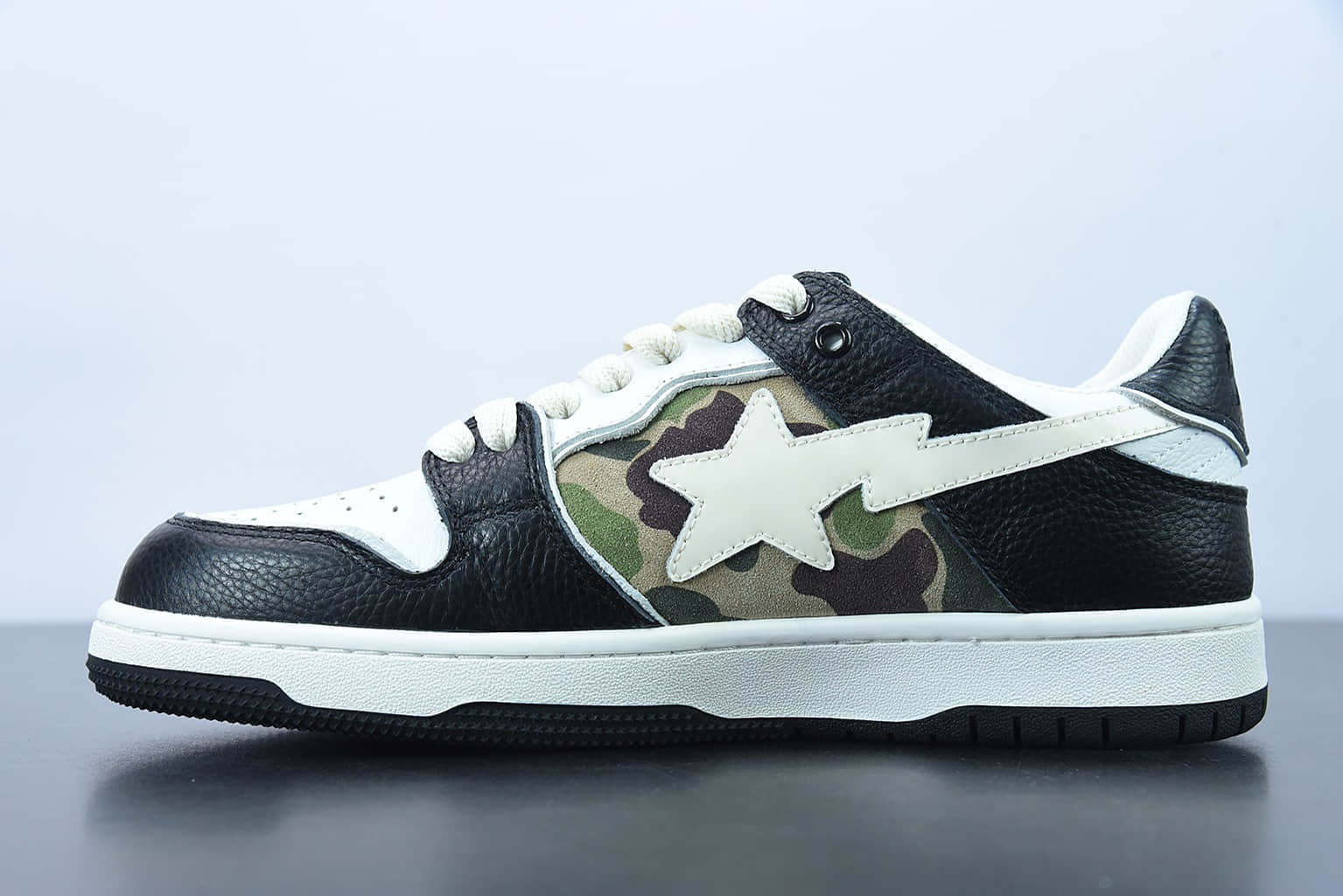 Human Made Bape Sta Sk8 To Nigo 潮流教父Nigo品牌黑白色猿人头经典滑板百搭休闲运动板鞋纯原版本 货号:1G801009I