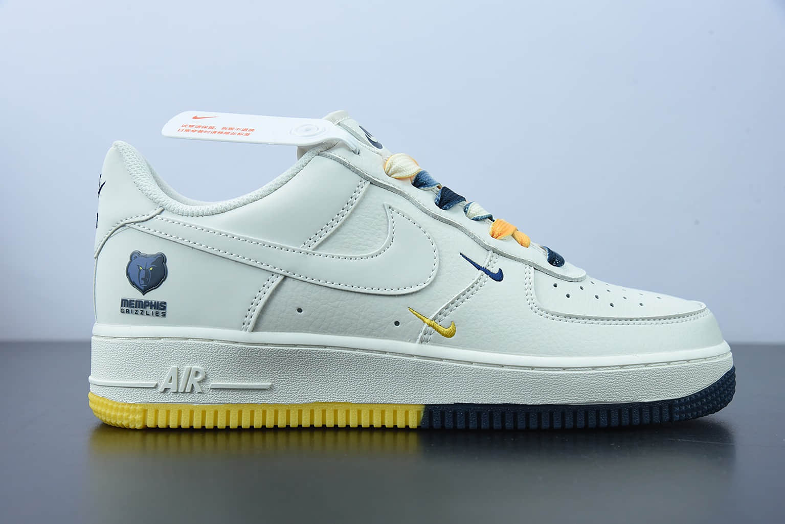 耐克 Nike AF 1'07 Low Su19 米蓝黄 孟菲斯灰熊队城市限定低帮空军一号休闲板鞋纯原版本 货号:TN2569-307