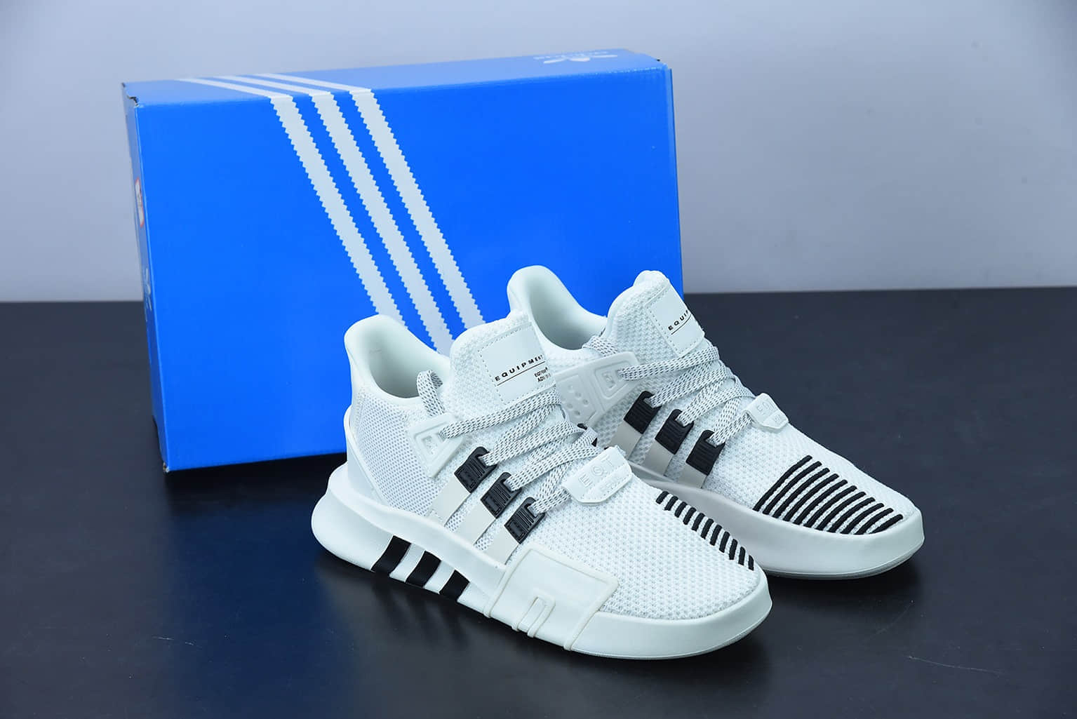 阿迪达斯Adidas EQT BASK ADV支撑者系列白黑色透气轻便复古慢跑鞋纯原版本 货号:BD7772