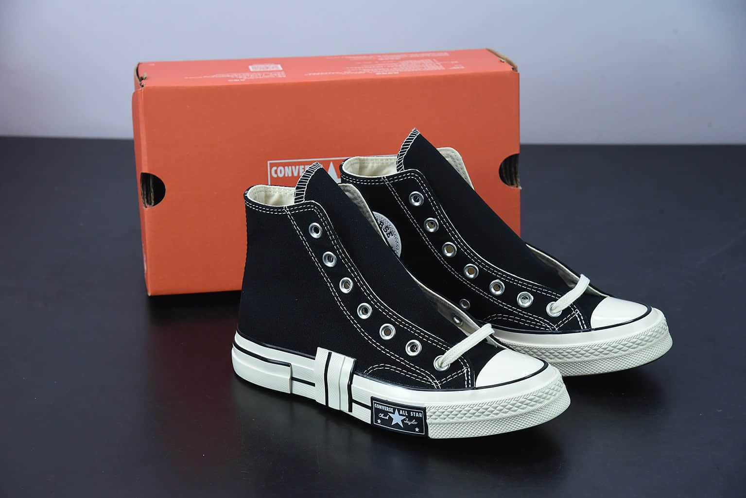 匡威 Converse 1970s x Rubber Patchwork 最新橡胶解构系列高帮黑色板鞋纯原版本 货号: AO2113C