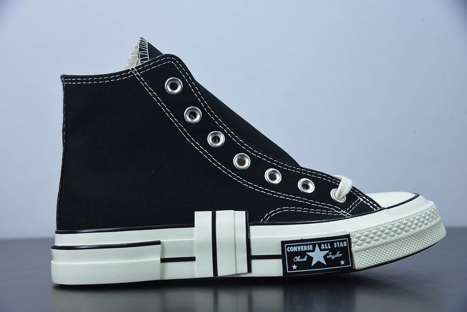 匡威 Converse 1970s x Rubber Patchwork 最新橡胶解构系列高帮黑色板鞋纯原版本 货号: AO2113C