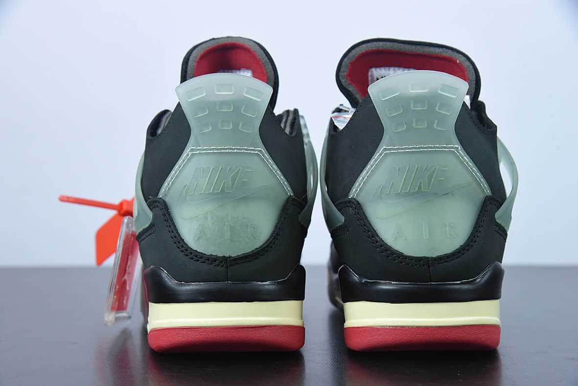 乔丹Off-White x Air Jordan AJ4 Retro'CreamSail'“OW联名蝉翼黑灰红”文化篮球鞋纯原版本 货号:CV9388-001