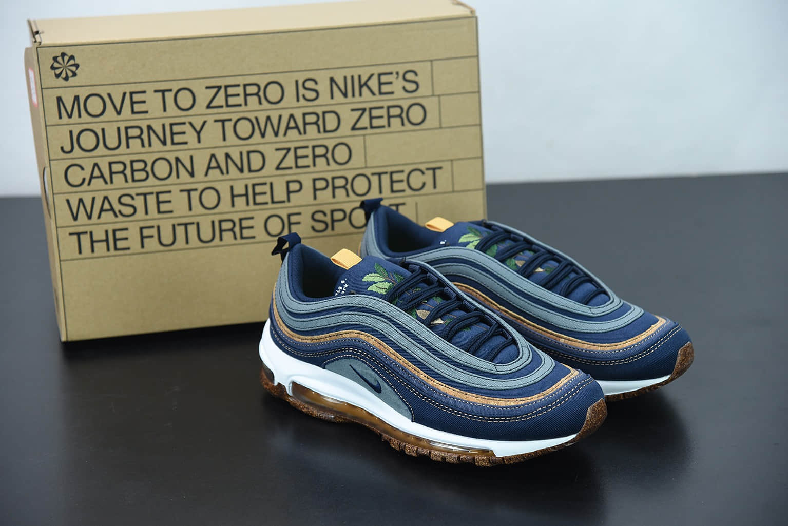 耐克 Nike Air Max 97 “Cork” 深蓝软木塞全掌气垫复古子弹跑步鞋纯原版本 货号：DC3986-300