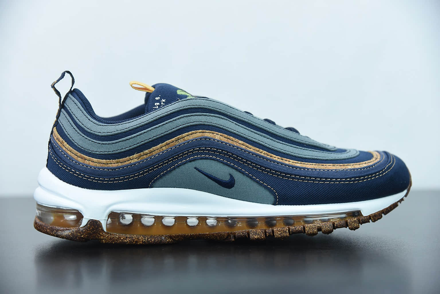 耐克 Nike Air Max 97 “Cork” 深蓝软木塞全掌气垫复古子弹跑步鞋纯原版本 货号：DC3986-300