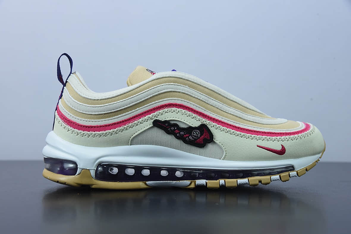 耐克 Nike Air Max 97 Air Sprung Iron Grey 米紫刺绣子弹气垫运动跑步鞋纯原版本 货号:DH4759-200