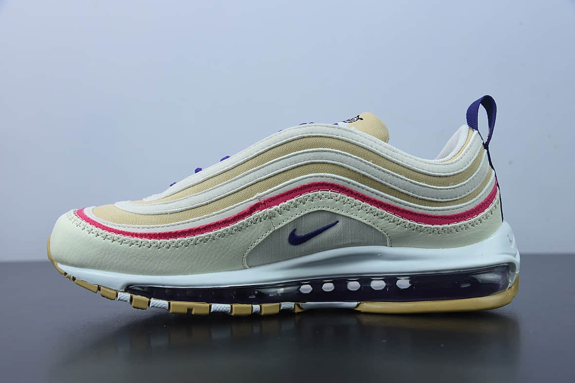 耐克 Nike Air Max 97 Air Sprung Iron Grey 米紫刺绣子弹气垫运动跑步鞋纯原版本 货号:DH4759-200