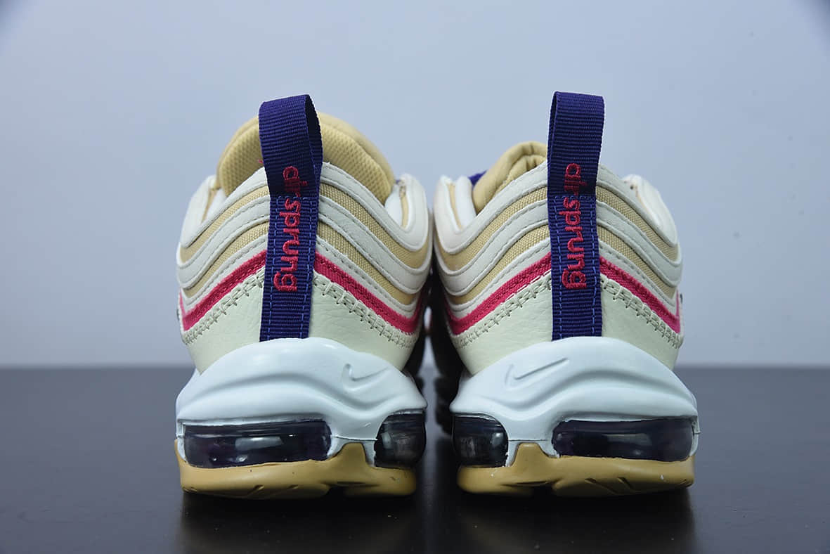 耐克 Nike Air Max 97 Air Sprung Iron Grey 米紫刺绣子弹气垫运动跑步鞋纯原版本 货号:DH4759-200