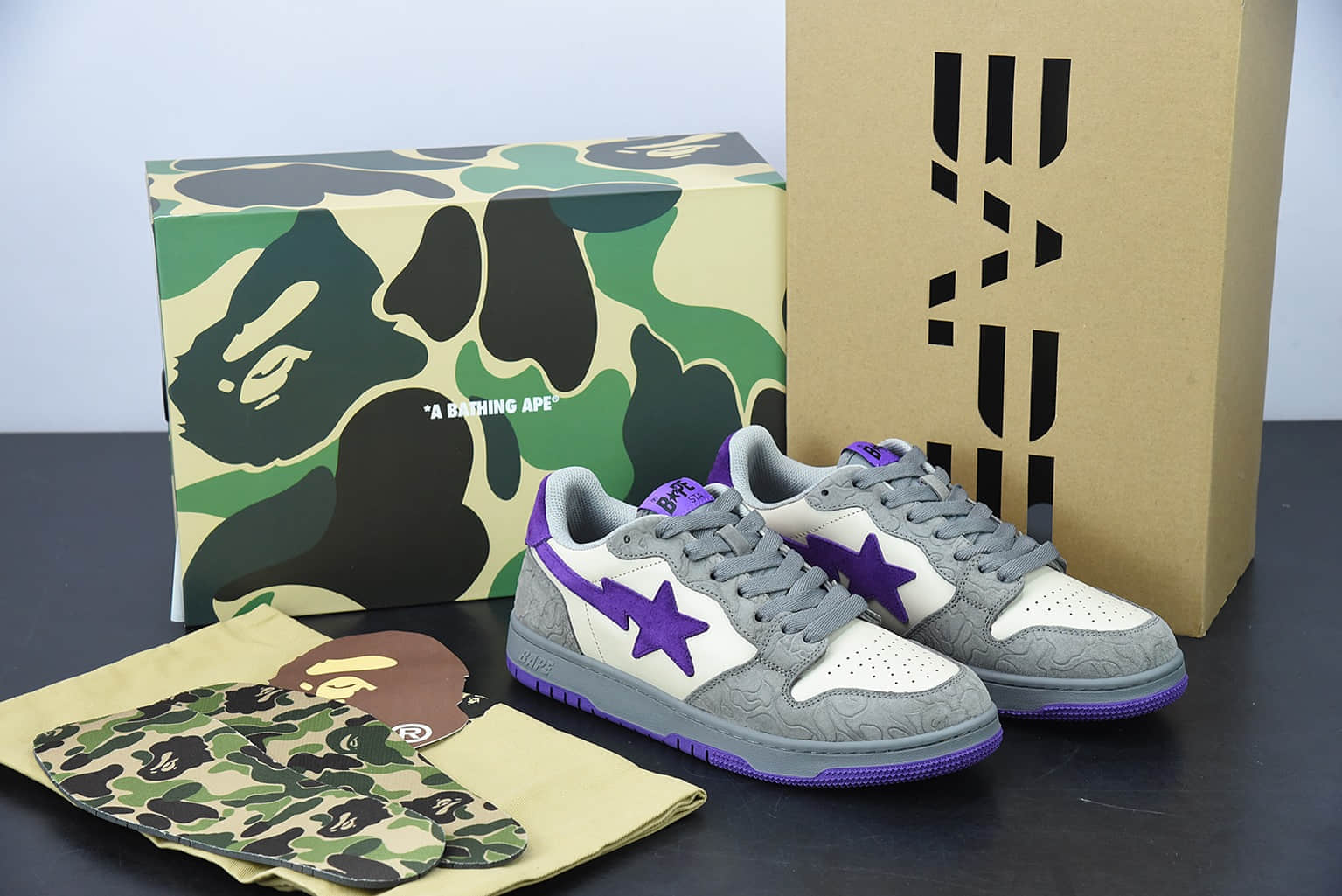 Human Made Bape Sta Sk8 To Nigo 潮流教父Nigo品牌棕红色猿人头经典滑板百搭休闲运动板鞋纯原版本 货号:1G801009I