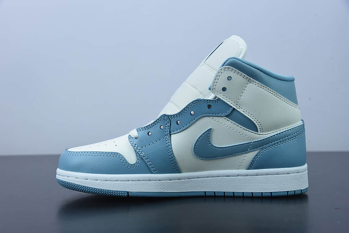乔丹 Air Jordan 1 Mid UNC AJ1北卡蓝白蓝中帮女子篮球鞋纯原版本 货号：BQ6472-141