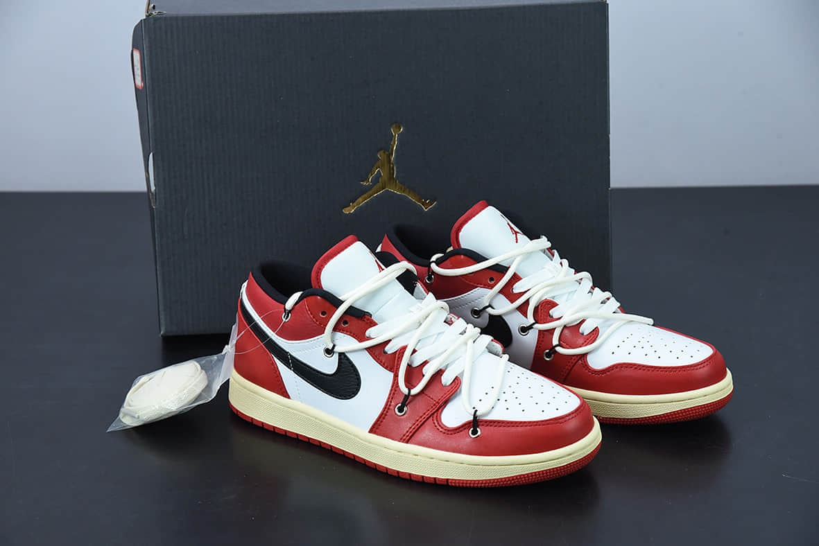 乔丹 Air Jordan 1 AJ1 Low 乔丹1代白红芝加哥低帮篮球鞋纯原版本 货号：553558-118