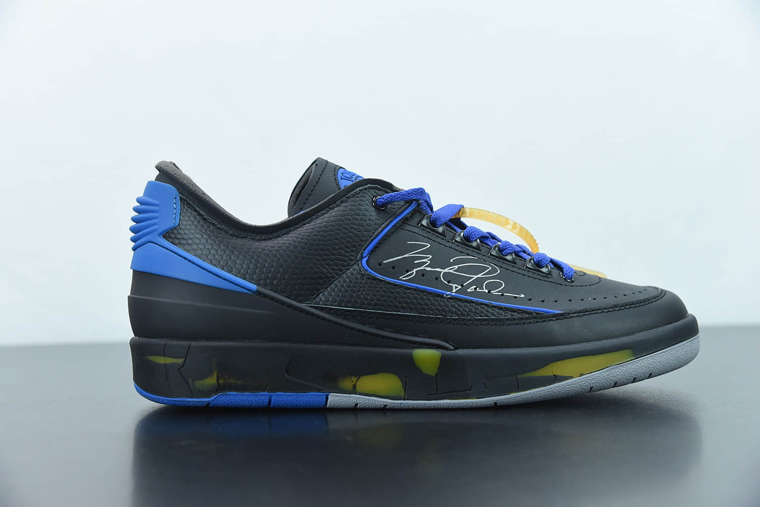 乔丹 Air Jordan Off White x Air Jordan 2 Low SP AJ2 乔2黑蓝配色联名款篮球鞋纯原版本 货号：DJ4375-004