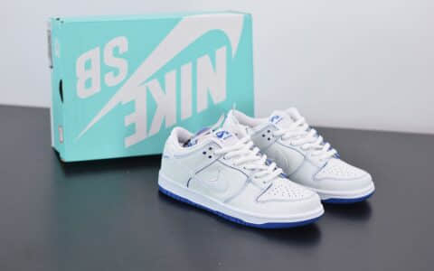 耐克 Nike SB DUNK LOW 白兰扣扣乐爆裂纹冰蓝青花瓷休闲文化板鞋纯原版本 货号:CJ6884-100