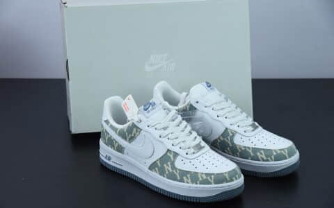 耐克 Nike Air Force 1'07 Low MLB 洋基队联名皮革白浅蓝牛仔NY印花满天星配色低帮休闲板鞋纯原版本 货号:315122-442