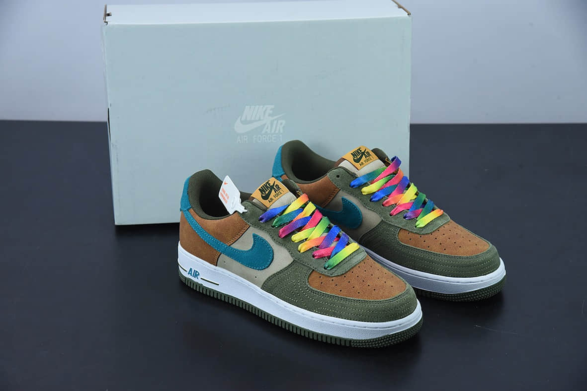 耐克 Nike Air Force 1 棕绿拼色丑小鸭空军一号低帮休闲板鞋纯原版本 货号:DO5215-331