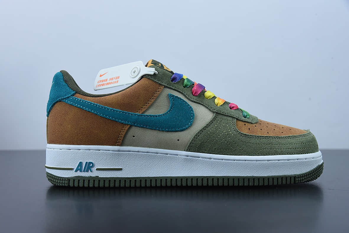 耐克 Nike Air Force 1 棕绿拼色丑小鸭空军一号低帮休闲板鞋纯原版本 货号:DO5215-331