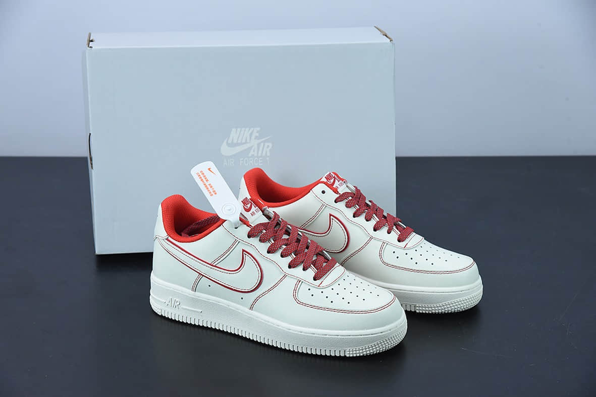 耐克 Nike Air Force 1 '07 LowSailPhantom白红手稿兔八哥空军一号板鞋纯原版本 货号:315122-707
