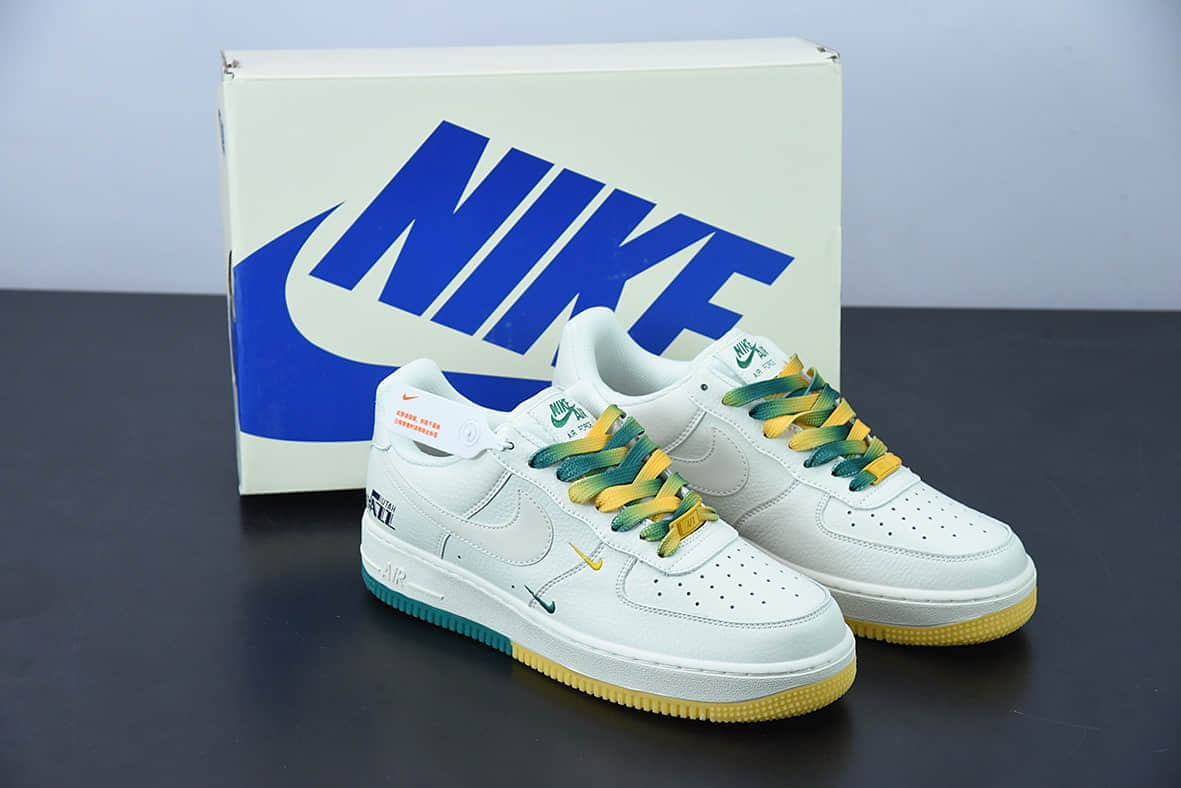 耐克 Nike Air Force 1 Low '07“米黄绿”犹他爵士队城市限定空军一号低帮休闲板鞋纯原版本 货号:ZJ6695-303