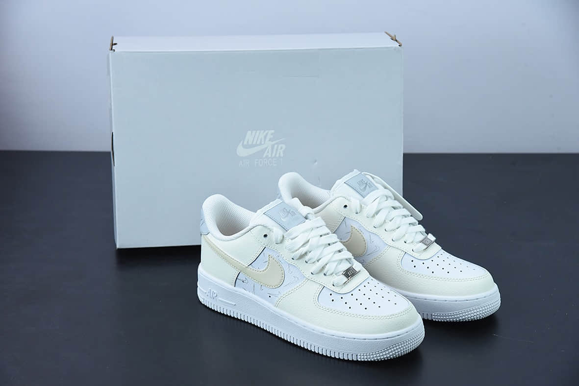 耐克 Nike Air Force 1 Low 米白反光空军一号低帮运动休闲板鞋纯原版本 货号:DR7857-100