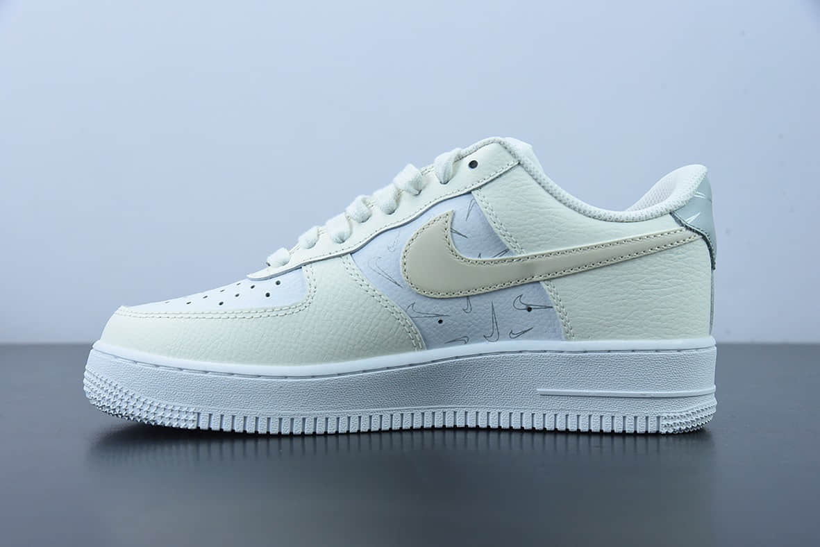 耐克 Nike Air Force 1 Low 米白反光空军一号低帮运动休闲板鞋纯原版本 货号:DR7857-100