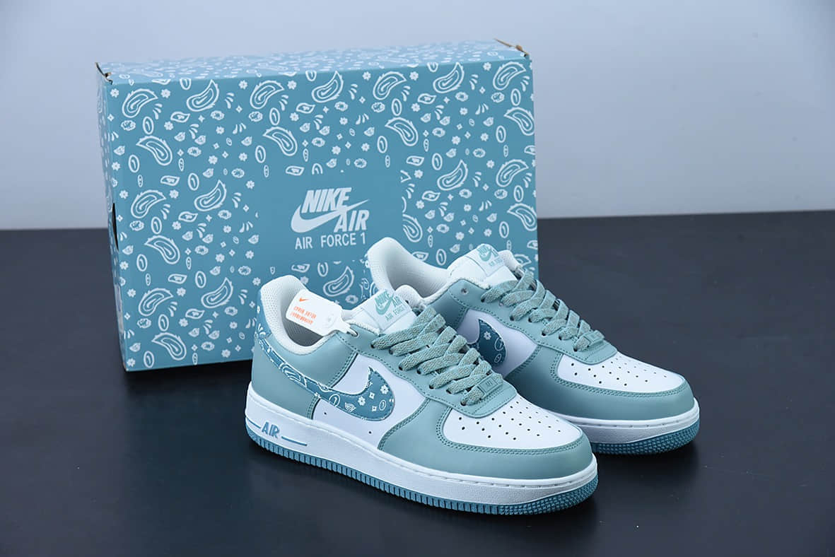 耐克Nike Air Force 1 AF1 白蓝腰果花空军一号低帮板鞋纯原版本 货号:XM9612-092
