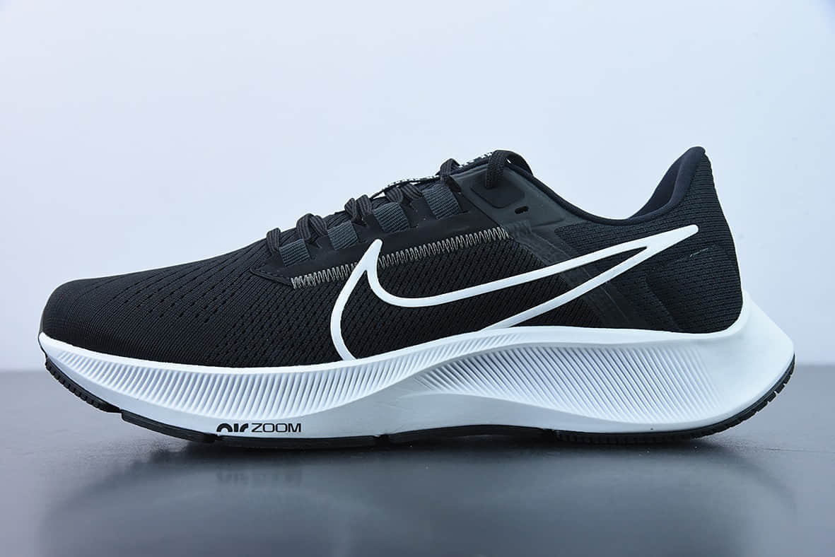 耐克Nike Air Zoom Pegasus 38 针织透气黑白轻便缓震跑步鞋纯原版本 货号:CW7356-002