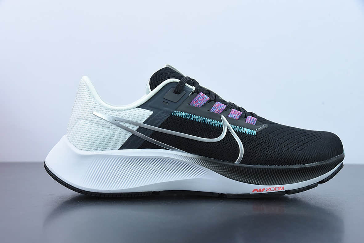 耐克Nike Air Zoom Pegasus 38针织透气黑白粉蓝轻便缓震跑步鞋纯原版本 货号:CW7356-003